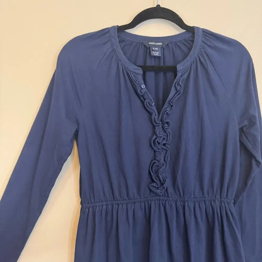 Ralph Lauren Youth Teens Fit & Flare Dress XL 16 Feminine Casual Long Sleeve